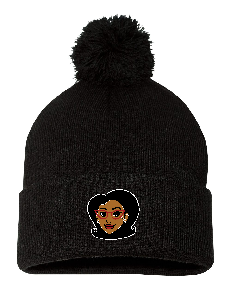 Cece Pom Beanie Black Santa