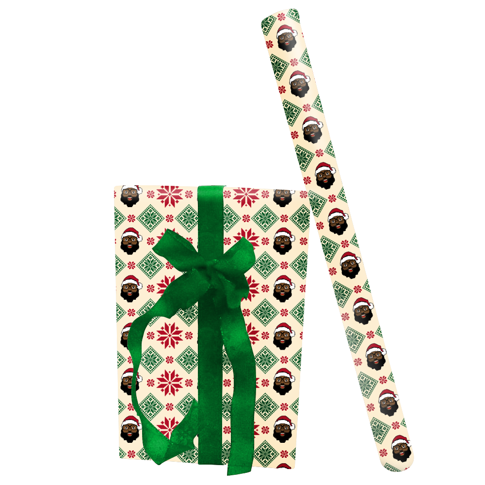 Green & Dark Red Wrapping Paper